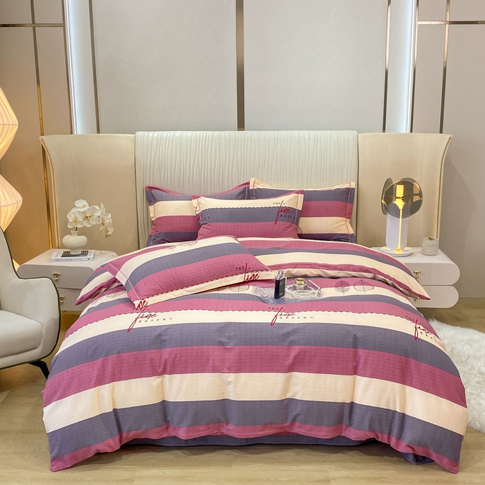 91家纺网 家纺一手货源 找家纺 红日子纺织品 2025新款100%全棉纯棉磨毛四件套 路易