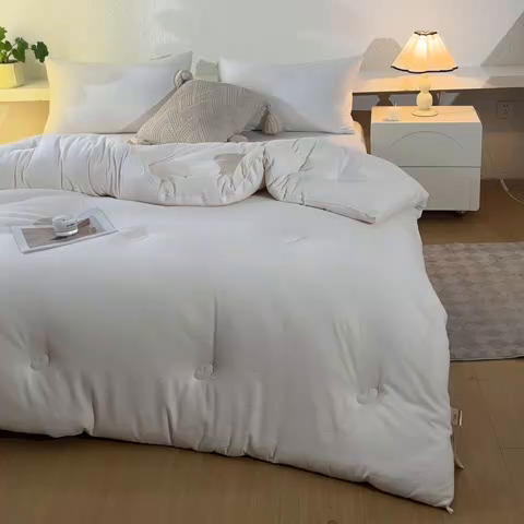 91家纺网 家纺一手货源 找家纺 （总）秋泽  2025新款皱皱纱大豆被冬被春秋被夏被子被芯