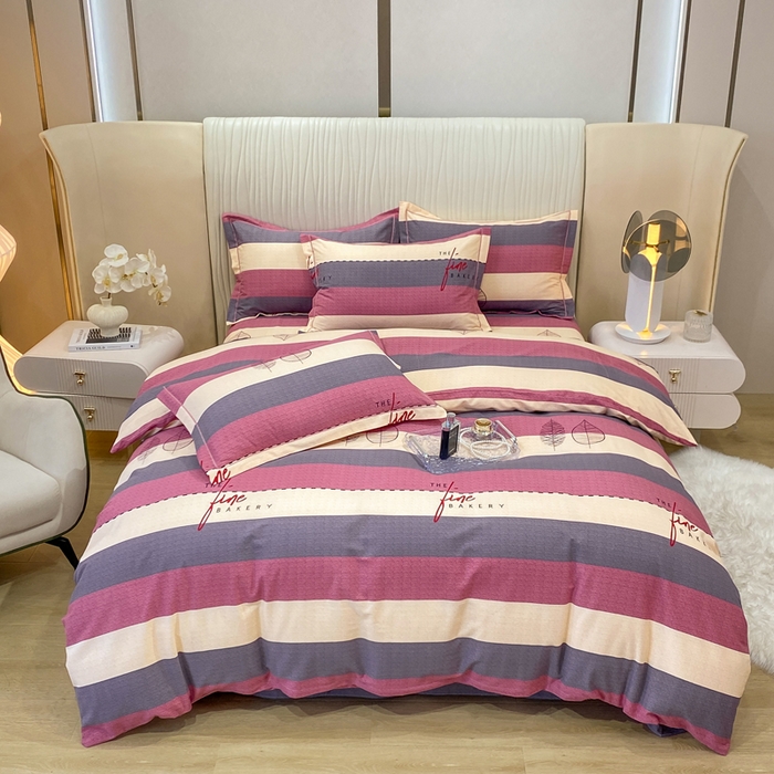 91家纺网 家纺一手货源 找家纺 红日子纺织品 2025新款100%全棉纯棉磨毛四件套 路易