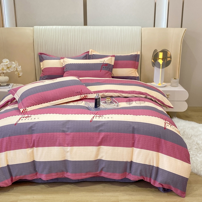 91家纺网 家纺一手货源 找家纺 红日子纺织品 2025新款100%全棉纯棉磨毛四件套 路易