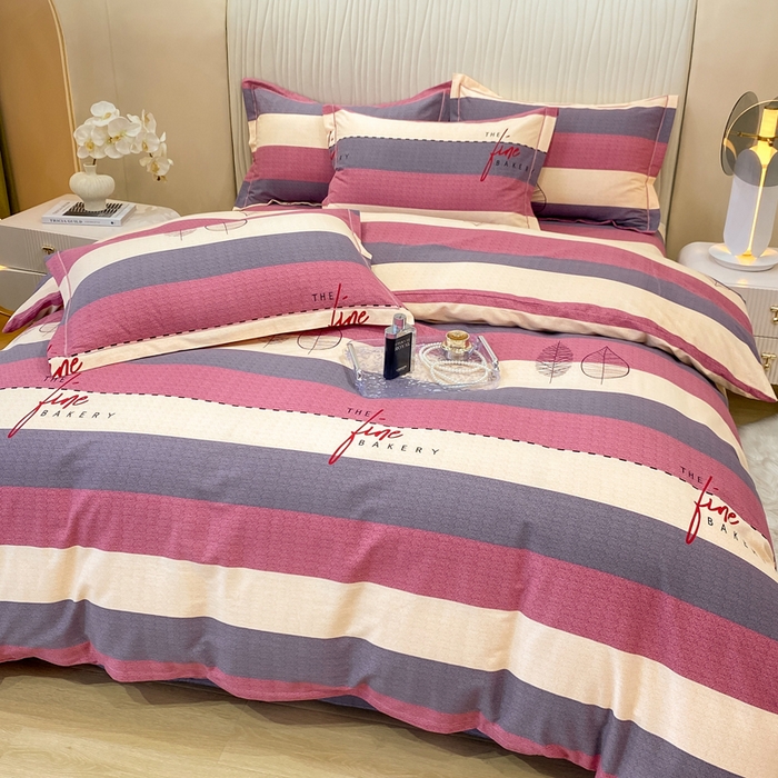 91家纺网 家纺一手货源 找家纺 红日子纺织品 2025新款100%全棉纯棉磨毛四件套 路易