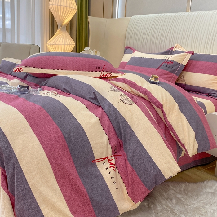 91家纺网 家纺一手货源 找家纺 红日子纺织品 2025新款100%全棉纯棉磨毛四件套 路易