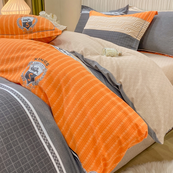 91家纺网 家纺一手货源 找家纺 红日子纺织品 2025新款100%全棉纯棉磨毛四件套 罗马时光