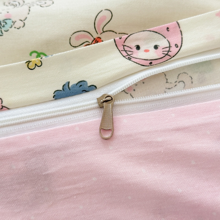 91家纺网 家纺一手货源 找家纺 典曼家纺 2025新款40支学生季卡通印花四件套 玛奇朵