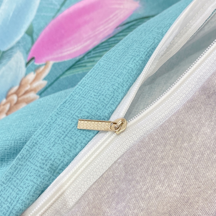 91家纺网 家纺一手货源 找家纺 红日子纺织品 2025新款100%全棉纯棉磨毛四件套 麦浪蓝