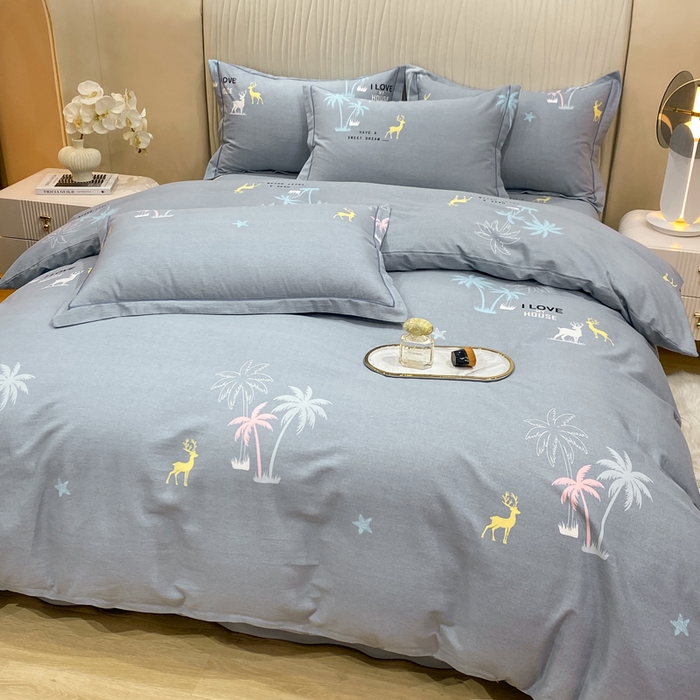 91家纺网 家纺一手货源 找家纺 红日子纺织品 2025新款100%全棉纯棉磨毛四件套 梦幻奇遇