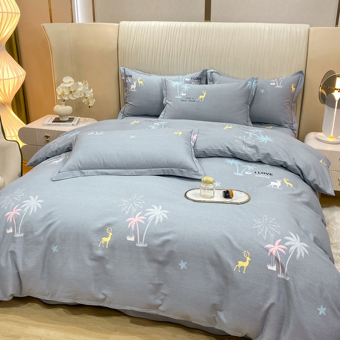 91家纺网 家纺一手货源 找家纺 红日子纺织品 2025新款100%全棉纯棉磨毛四件套 梦幻奇遇