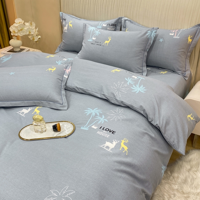 91家纺网 家纺一手货源 找家纺 红日子纺织品 2025新款100%全棉纯棉磨毛四件套 梦幻奇遇