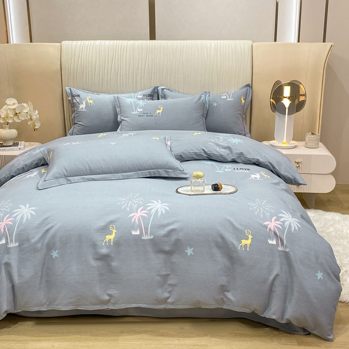 91家纺网 家纺一手货源 找家纺 红日子纺织品 2025新款100%全棉纯棉磨毛四件套 梦幻奇遇