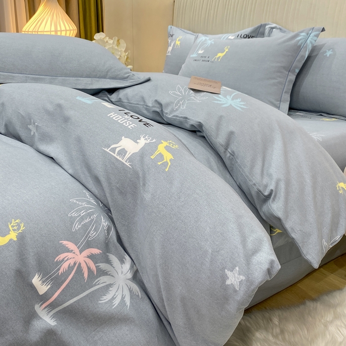 91家纺网 家纺一手货源 找家纺 红日子纺织品 2025新款100%全棉纯棉磨毛四件套 梦幻奇遇