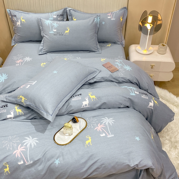 91家纺网 家纺一手货源 找家纺 红日子纺织品 2025新款100%全棉纯棉磨毛四件套 梦幻奇遇