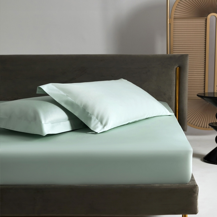 91家纺网 家纺一手货源 找家纺 柔觉家纺 柔系列A类100支单品床笠 嫰果绿