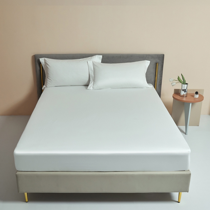 91家纺网 家纺一手货源 找家纺 柔觉家纺 柔系列A类100支单品床笠 纯洁白