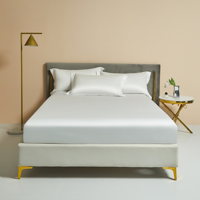 91家纺网 家纺一手货源 找家纺 柔觉家纺 柔系列A类100支单品床笠 纯洁白