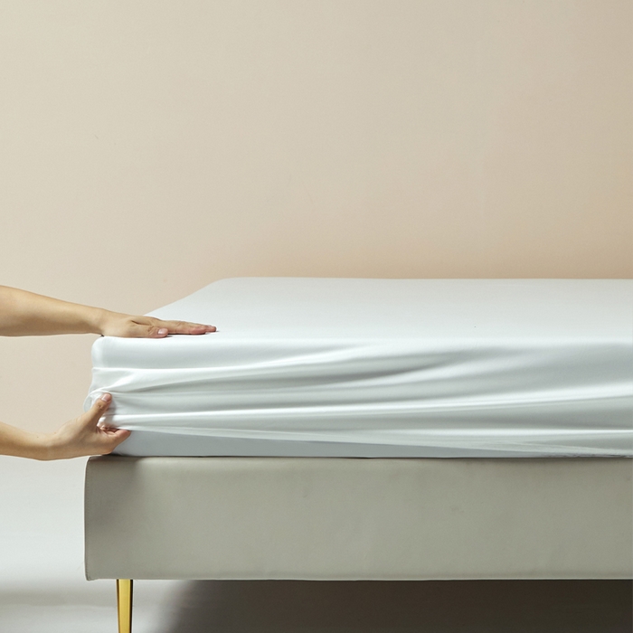 91家纺网 家纺一手货源 找家纺 柔觉家纺 柔系列A类100支单品床笠 纯洁白