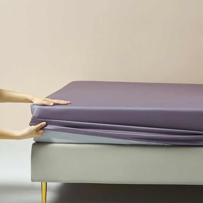 91家纺网 家纺一手货源 找家纺 柔觉家纺 柔系列A类100支单品床笠 蔷薇紫