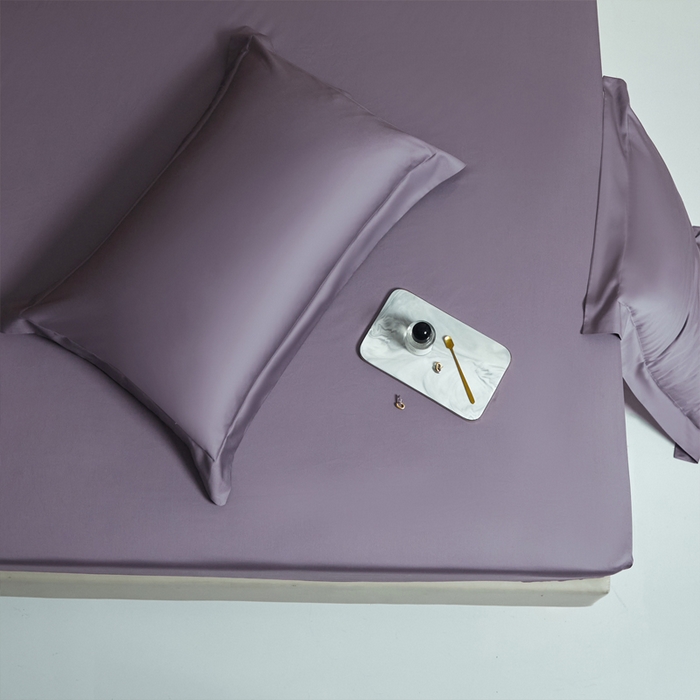 91家纺网 家纺一手货源 找家纺 柔觉家纺 柔系列A类100支单品床笠 蔷薇紫