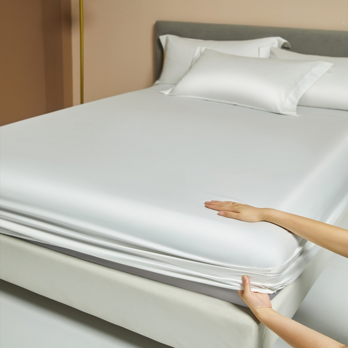 91家纺网 家纺一手货源 找家纺 柔觉家纺 柔系列A类100支单品床笠 纯洁白