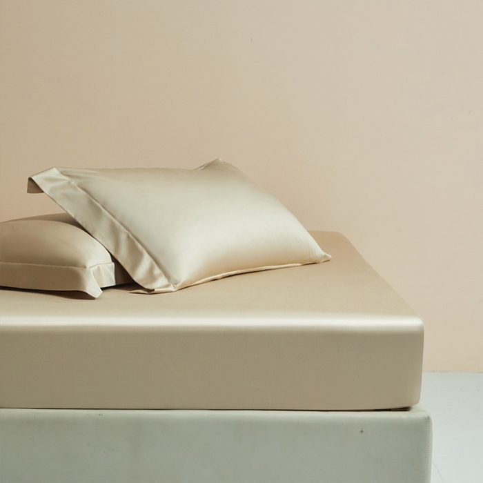 91家纺网 家纺一手货源 找家纺 柔觉家纺 柔系列A类100支单品床笠 香槟金