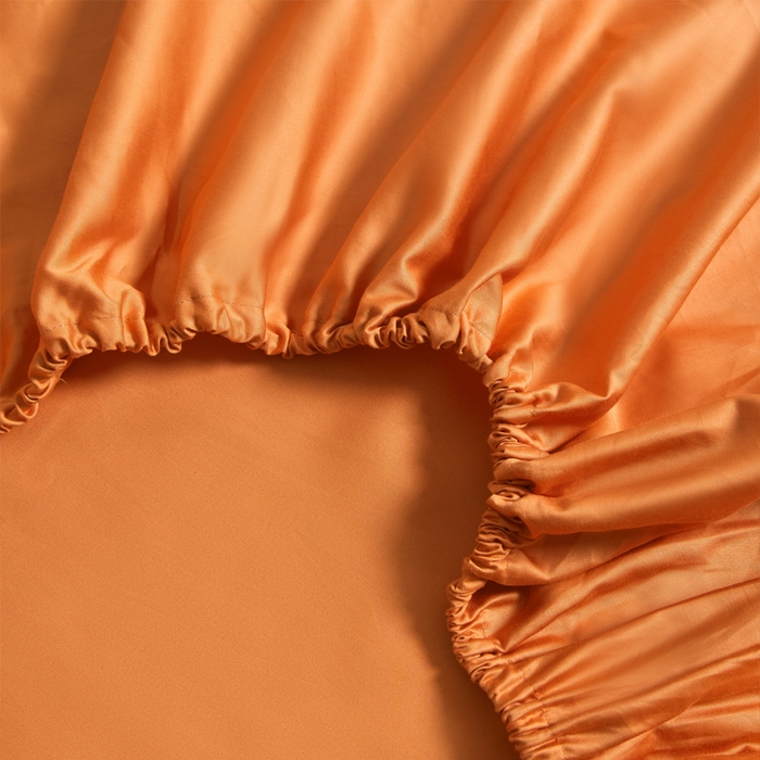 91家纺网 家纺一手货源 找家纺 柔觉家纺 柔系列A类100支单品床笠 活力橘