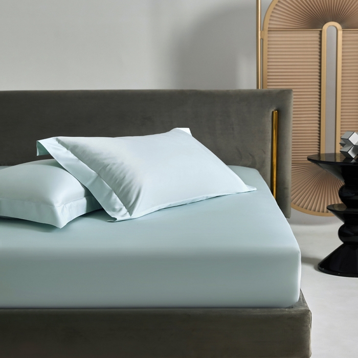 柔觉家纺 柔系列A类100支单品床笠 远天蓝