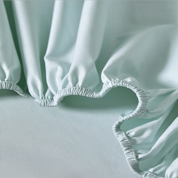 91家纺网 家纺一手货源 找家纺 柔觉家纺 柔系列A类100支单品床笠 远天蓝