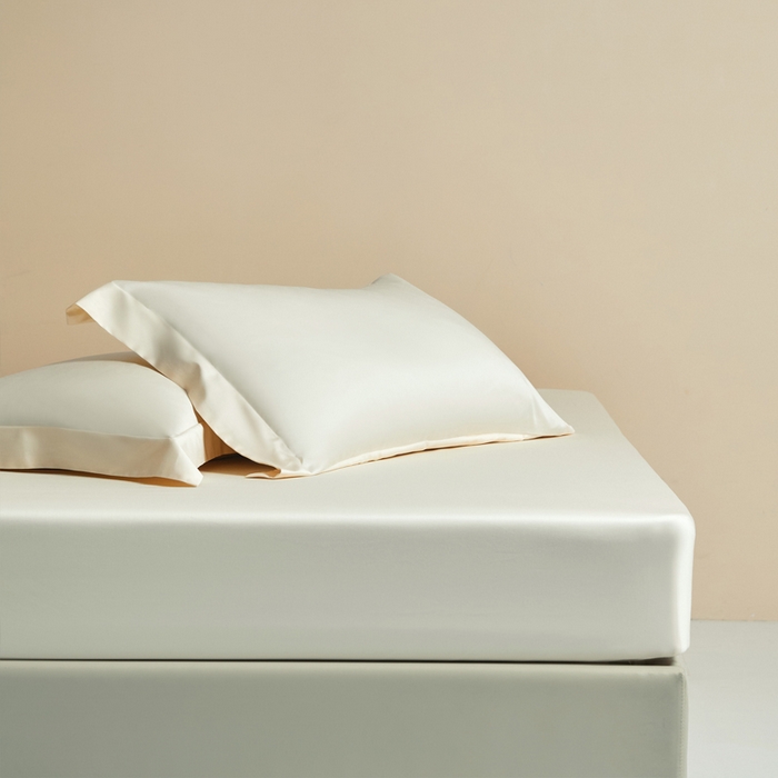 91家纺网 家纺一手货源 找家纺 柔觉家纺 柔系列A类100支单品床笠 香草色