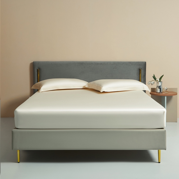 91家纺网 家纺一手货源 找家纺 柔觉家纺 柔系列A类100支单品床笠 香草色