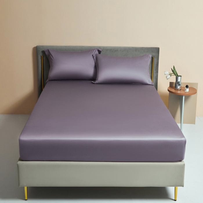 91家纺网 家纺一手货源 找家纺 柔觉家纺 柔系列A类100支单品床笠 蔷薇紫