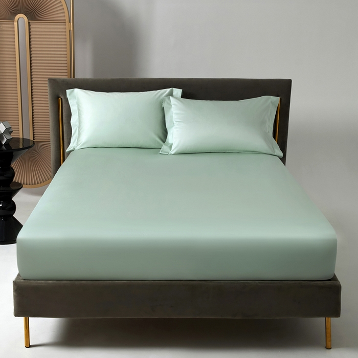 91家纺网 家纺一手货源 找家纺 柔觉家纺 柔系列A类100支单品床笠 嫰果绿