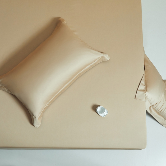 91家纺网 家纺一手货源 找家纺 柔觉家纺 柔系列A类100支单品床笠 香槟金