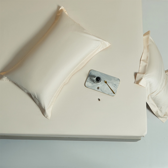 91家纺网 家纺一手货源 找家纺 柔觉家纺 柔系列A类100支单品床笠 香草色