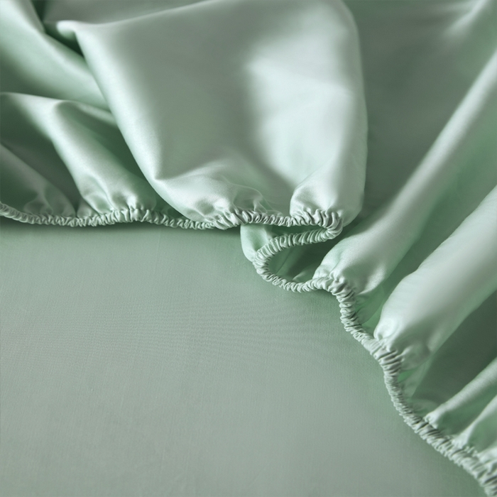 91家纺网 家纺一手货源 找家纺 柔觉家纺 柔系列A类100支单品床笠 嫰果绿