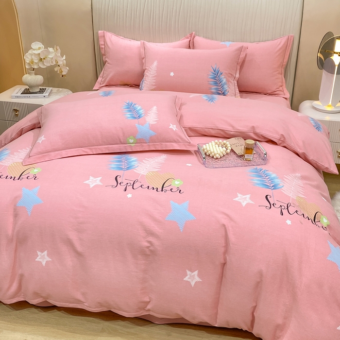 91家纺网 家纺一手货源 找家纺 红日子纺织品 2025新款100%全棉纯棉磨毛四件套 梦若非