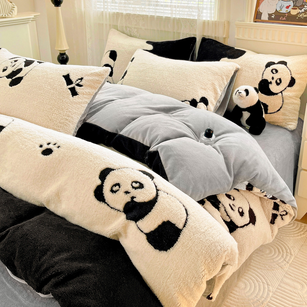 91家纺网 家纺一手货源 找家纺 （总）梦之岛 2025新款高克重阳离子大提花印花牛奶绒四件套