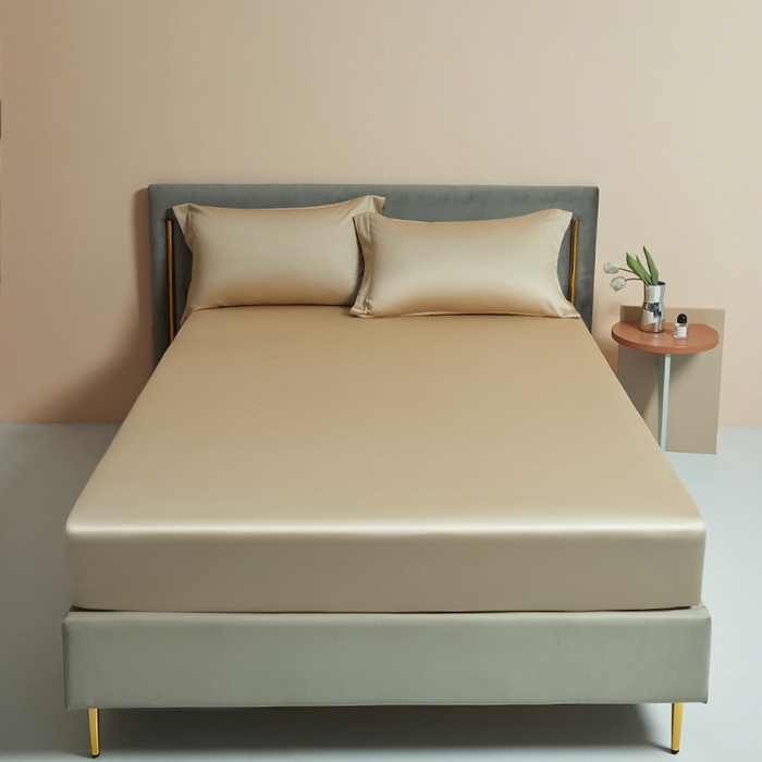 91家纺网 家纺一手货源 找家纺 柔觉家纺 柔系列A类100支单品床笠 香槟金