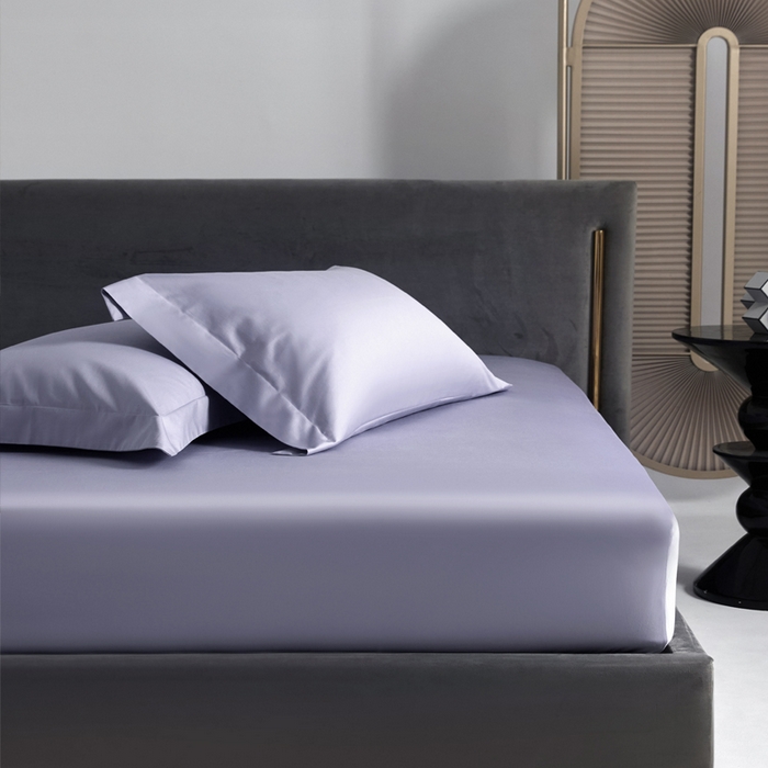 柔觉家纺 柔系列A类100支单品床笠 奶油紫