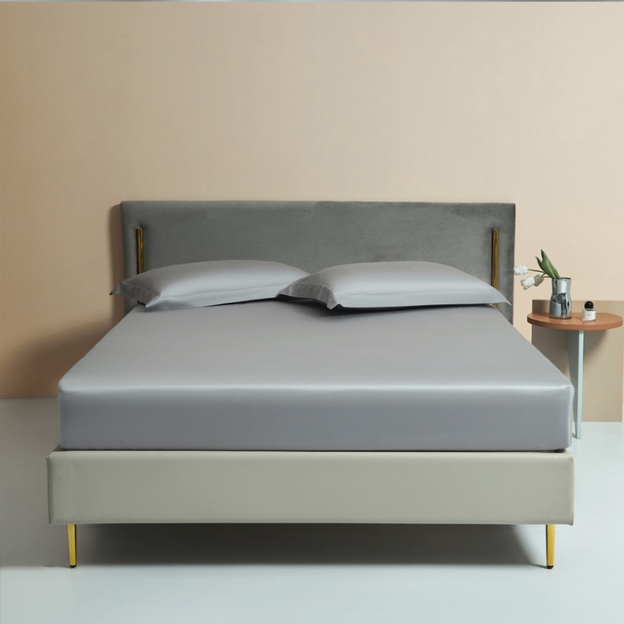 91家纺网 家纺一手货源 找家纺 柔觉家纺 柔系列A类100支单品床笠 浅银灰