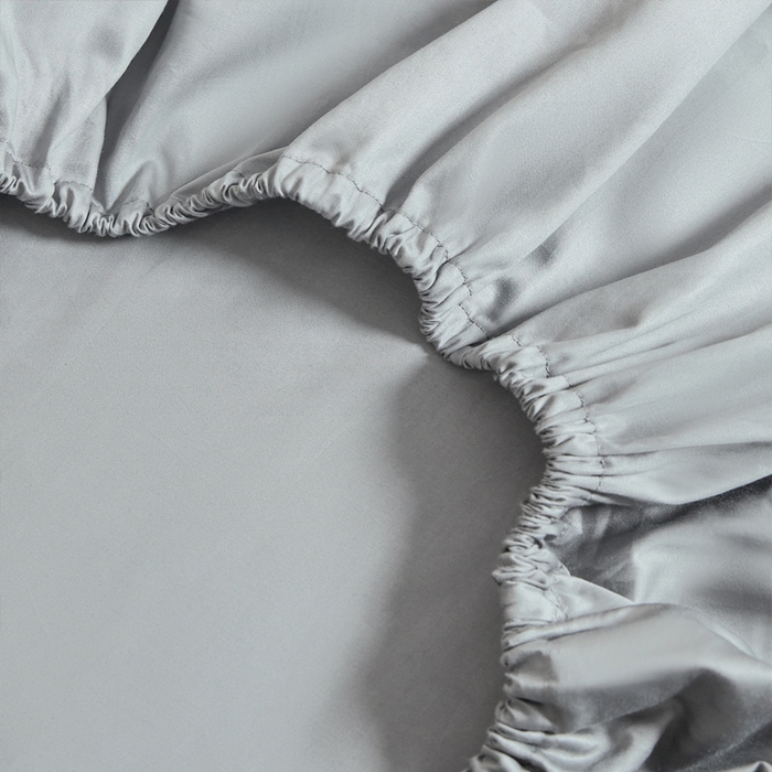 91家纺网 家纺一手货源 找家纺 柔觉家纺 柔系列A类100支单品床笠 浅银灰