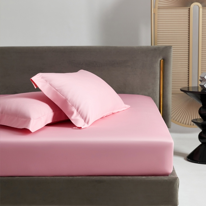 柔觉家纺 柔系列A类100支单品床笠 樱花粉