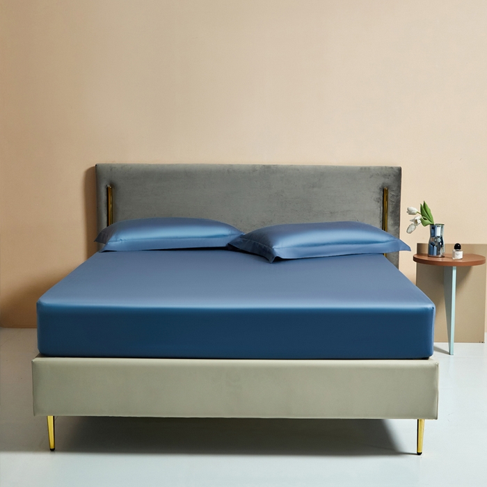 91家纺网 家纺一手货源 找家纺 柔觉家纺 柔系列A类100支单品床笠 宾利蓝