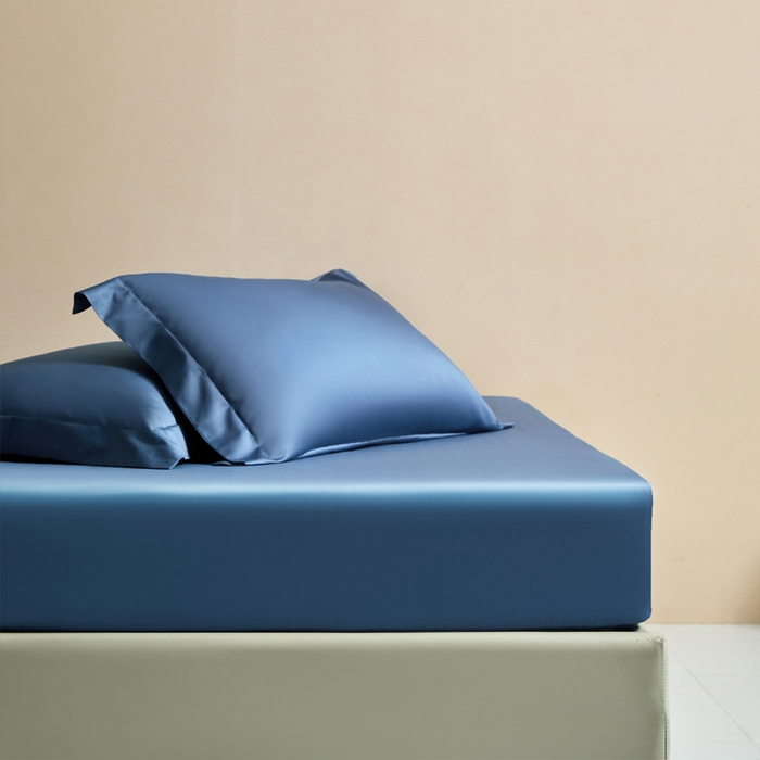 91家纺网 家纺一手货源 找家纺 柔觉家纺 柔系列A类100支单品床笠 宾利蓝