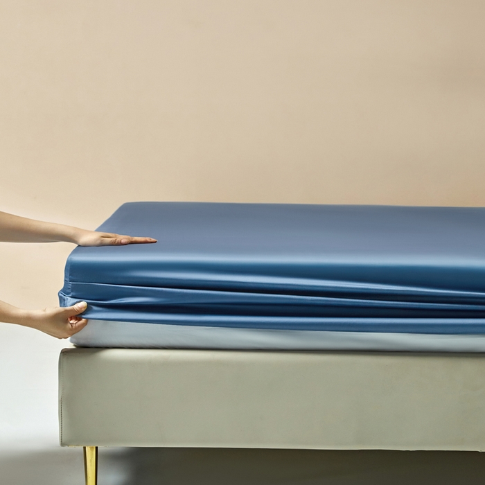 91家纺网 家纺一手货源 找家纺 柔觉家纺 柔系列A类100支单品床笠 宾利蓝