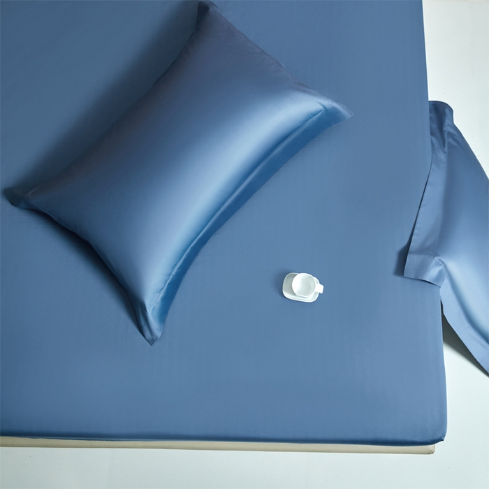 91家纺网 家纺一手货源 找家纺 柔觉家纺 柔系列A类100支单品床笠 宾利蓝