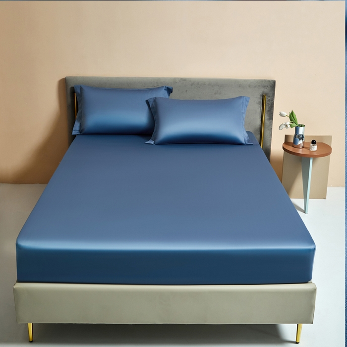 91家纺网 家纺一手货源 找家纺 柔觉家纺 柔系列A类100支单品床笠 宾利蓝