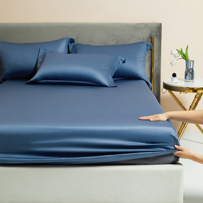 91家纺网 家纺一手货源 找家纺 柔觉家纺 柔系列A类100支单品床笠 宾利蓝