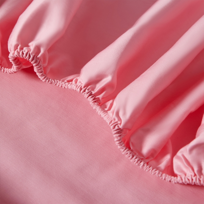 91家纺网 家纺一手货源 找家纺 柔觉家纺 柔系列A类100支单品床笠 樱花粉