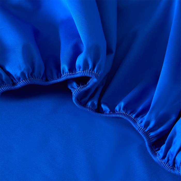 91家纺网 家纺一手货源 找家纺 柔觉家纺 柔系列A类100支单品床笠 活力蓝