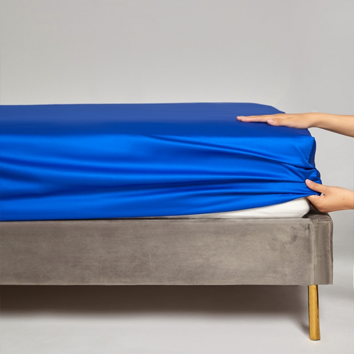 91家纺网 家纺一手货源 找家纺 柔觉家纺 柔系列A类100支单品床笠 活力蓝