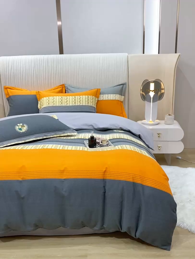 91家纺网 家纺一手货源 找家纺 红日子纺织品 2025新款100%全棉纯棉磨毛四件套 米兰风尚